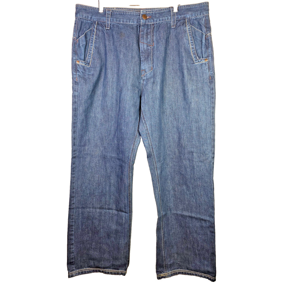 Phat Farm Men’s Denim Jeans Size 38 Straight Barrel Leg Hip Hop Streetwear Y2K